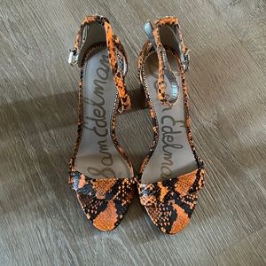 Sam edelman snake skin print orange and black worn once